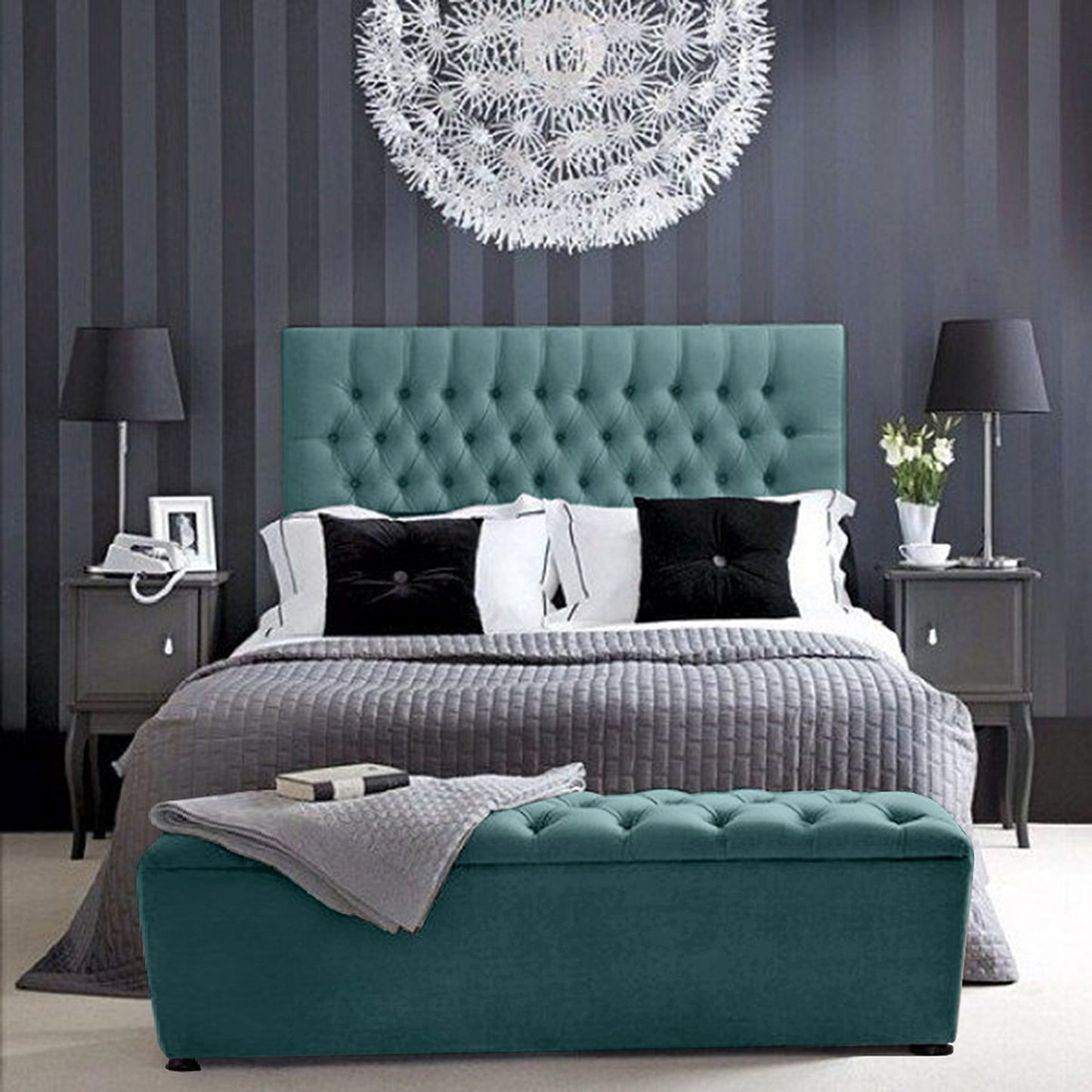 Espaldar de Cama Sencillo Paris 100x150x10 verde