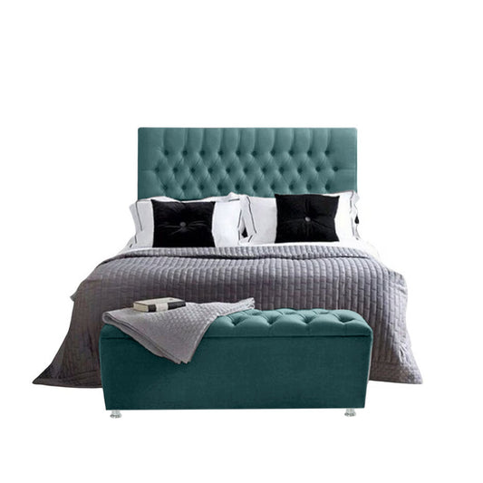 Base Cama Con Espaldar Semidoble Paris Verde