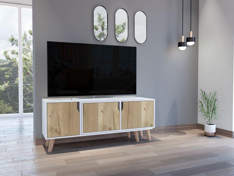 Mesa Para Tv Ornari Blanco Y Duna Para Televisor De 50 Pulgadas