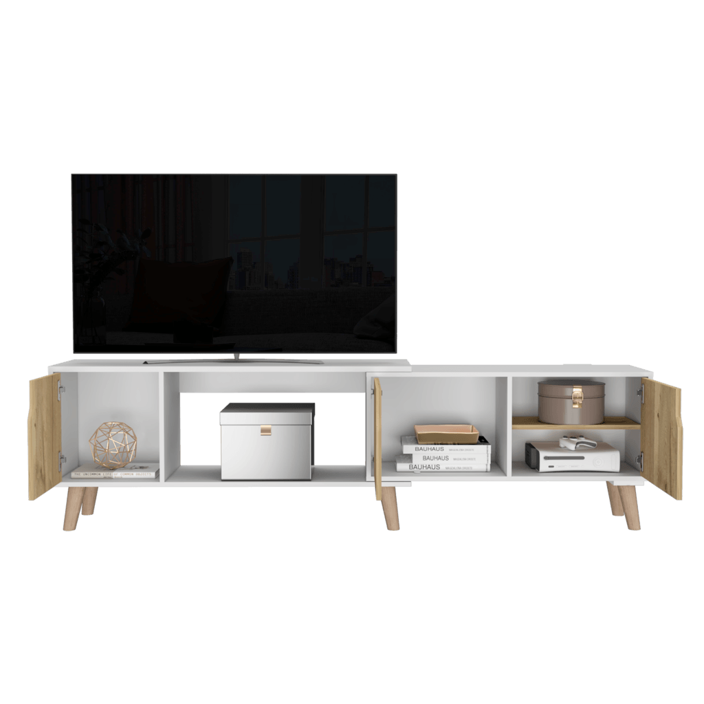 Mesa Para Tv Ornari Blanco Y Duna Para Televisor De 50 Pulgadas