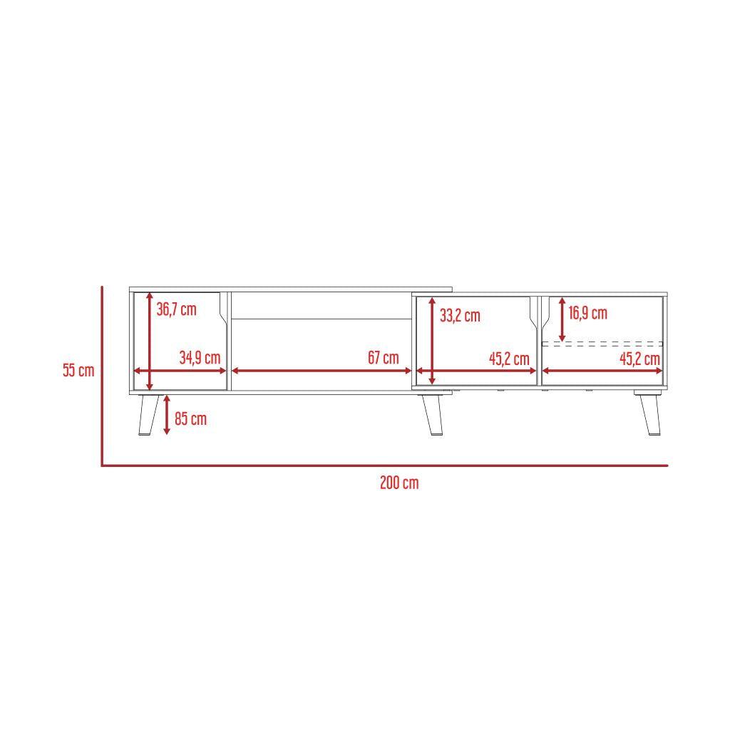 Mesa Para Tv Ornari Blanco Y Duna Para Televisor De 50 Pulgadas