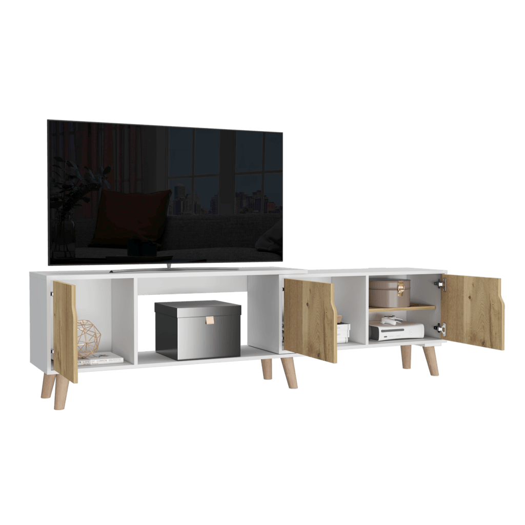 Mesa Para Tv Ornari Blanco Y Duna Para Televisor De 50 Pulgadas