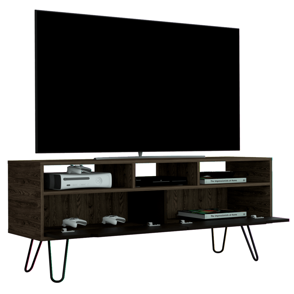 Mesa para TV Cleo color Chocolate y Wengue para Sala.