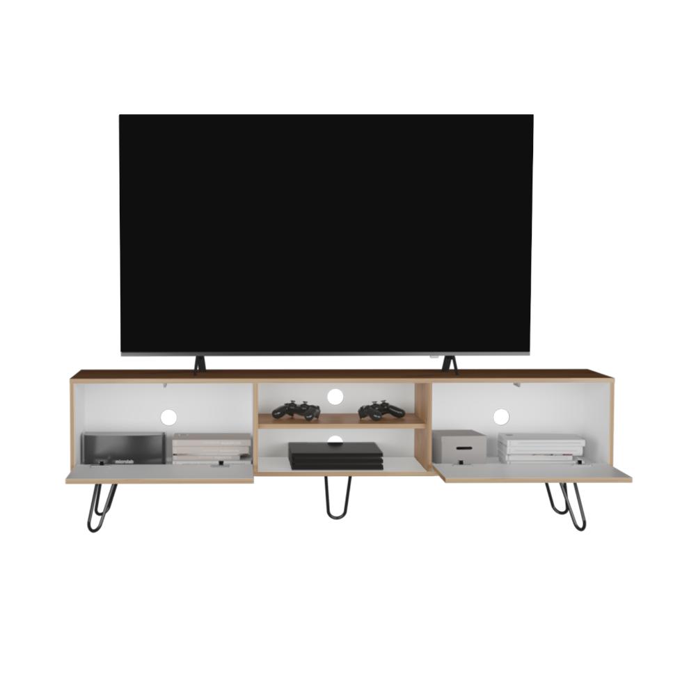 Mesa Para Tv Lureya Duna Y Blanco Para Tv De 80"