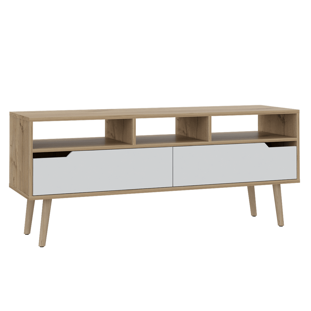 Mesa Para Tv Ruch Duna Y Blanco Para Televisor De 60"