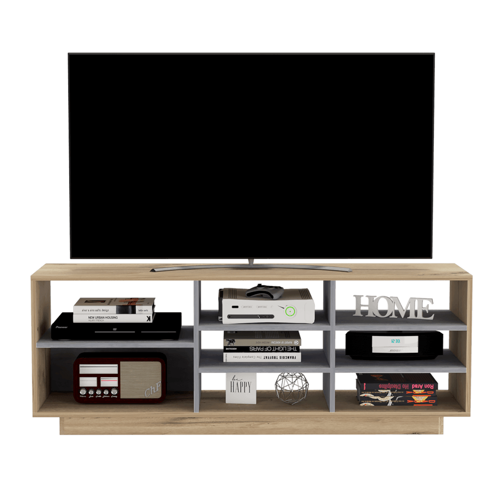 Mesa Para Tv Solvan Duna Y Plomo Con Espacio Para Televisor De Hasta 75 Pulgadas