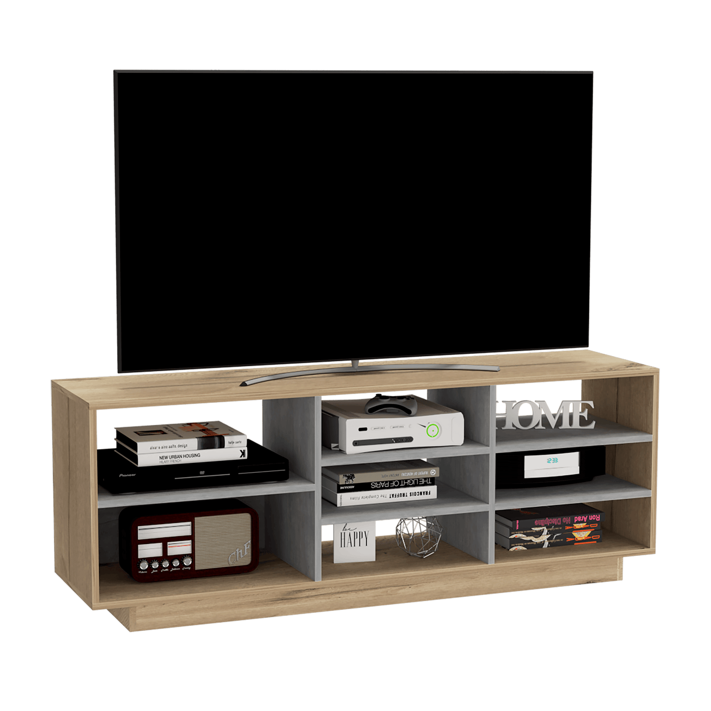 Mesa Para Tv Solvan Duna Y Plomo Con Espacio Para Televisor De Hasta 75 Pulgadas