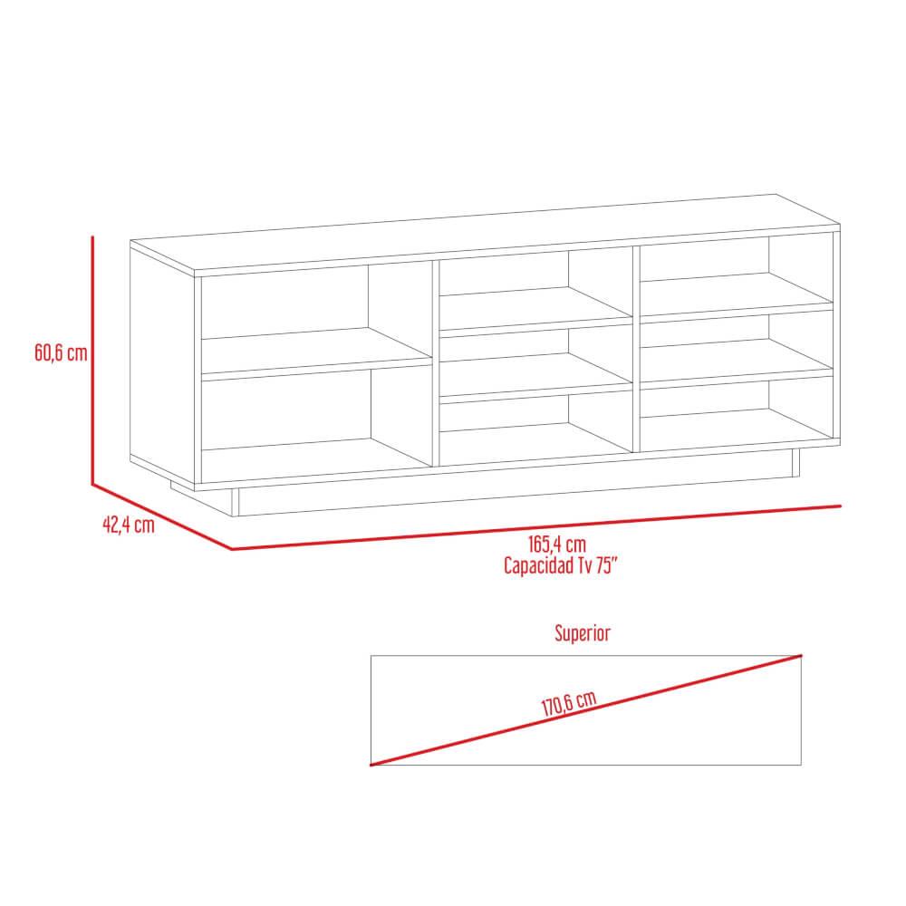Mesa Para Tv Solvan Duna Y Plomo Con Espacio Para Televisor De Hasta 75 Pulgadas