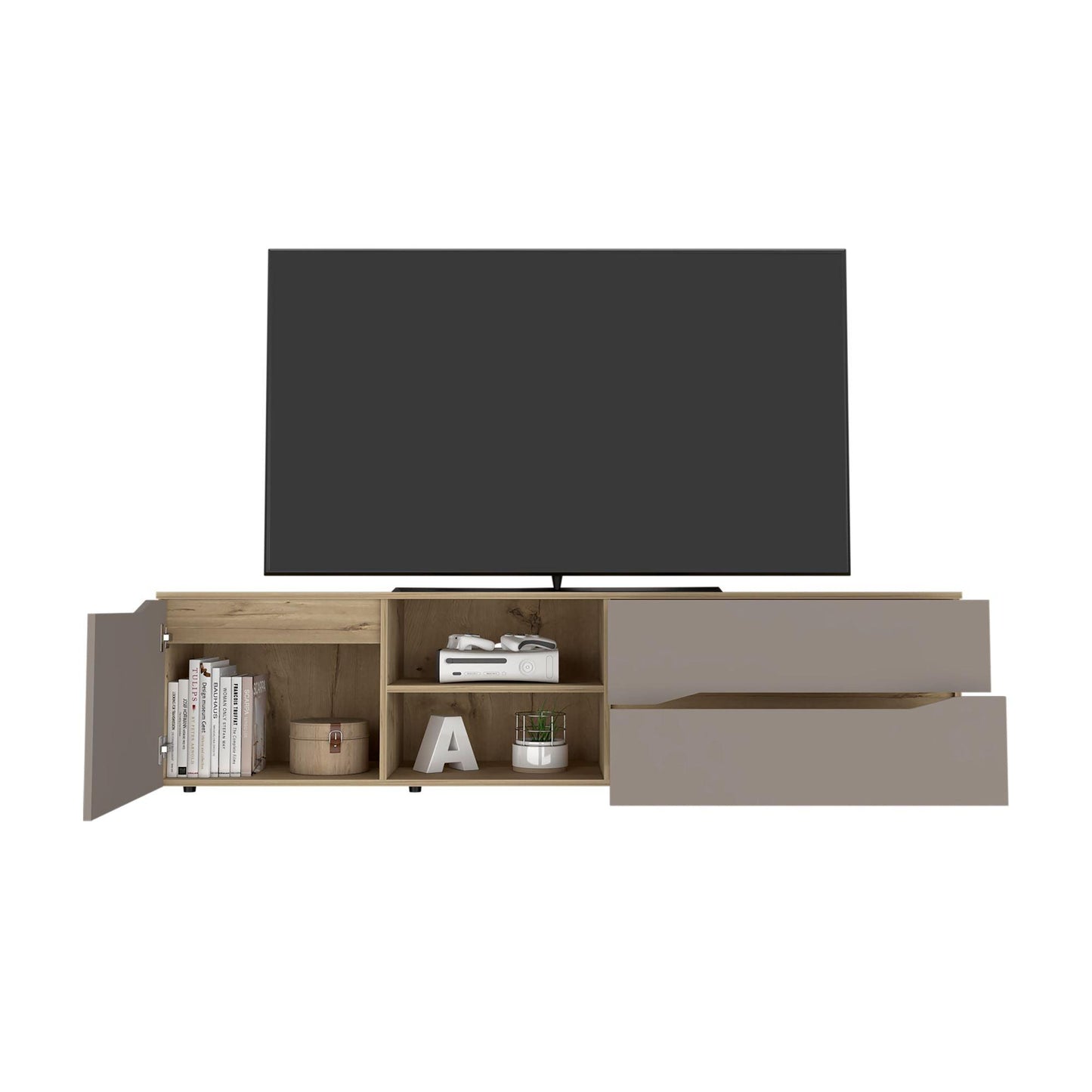 Mesa Para Tv Roospe Duna Y Taupe