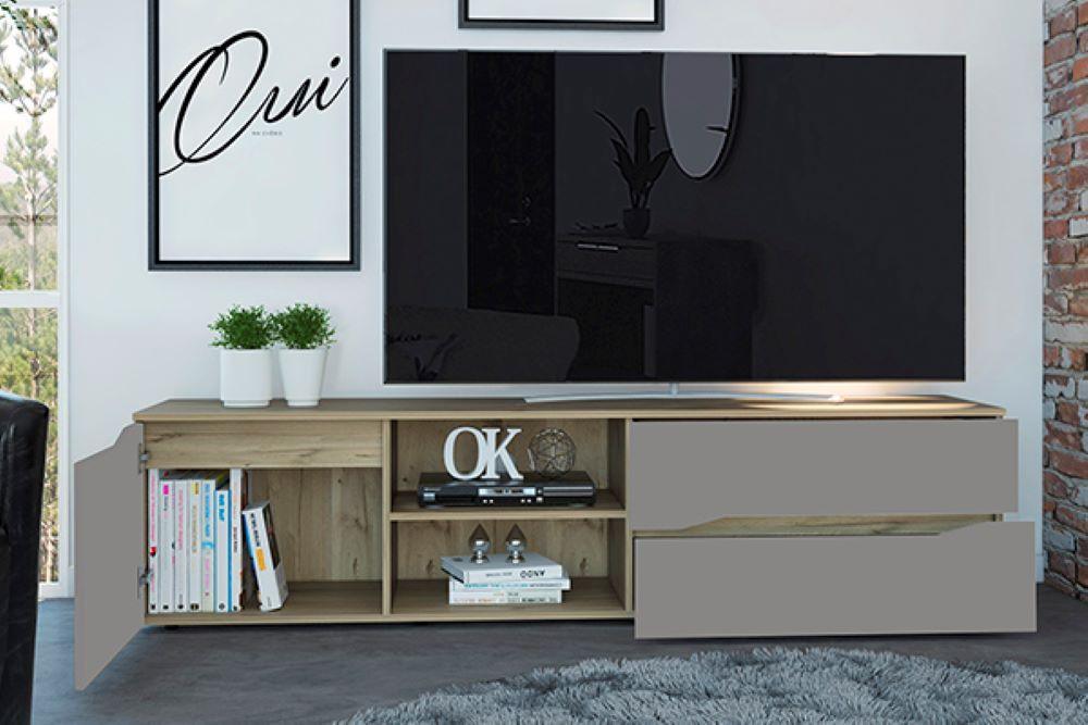 Mesa Para Tv Roospe Duna Y Taupe