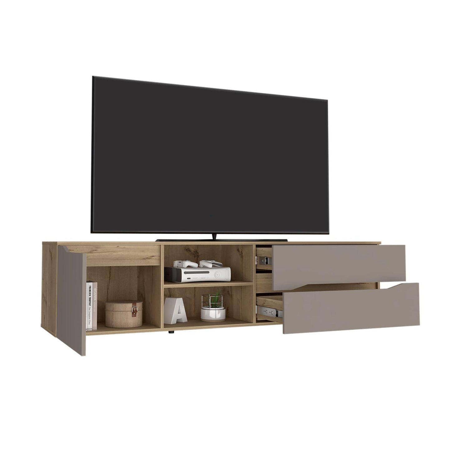 Mesa Para Tv Roospe Duna Y Taupe