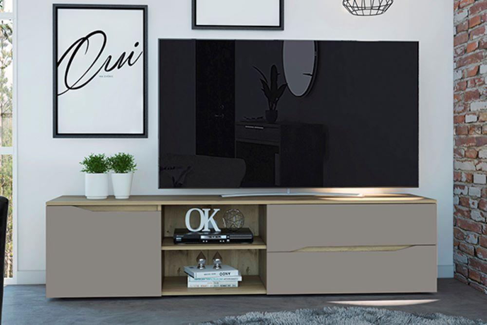 Mesa Para Tv Roospe Duna Y Taupe