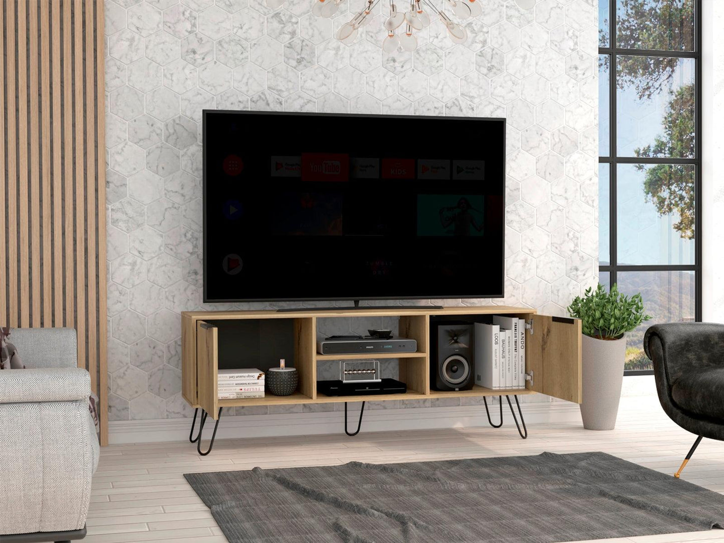 Rack Para Tv Lurexa Duna Wengue Para Tv De 65''