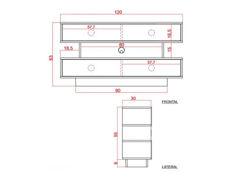 Mesa Para Tv Arvexa Avellana Y Wengue Para Televisor De 50"