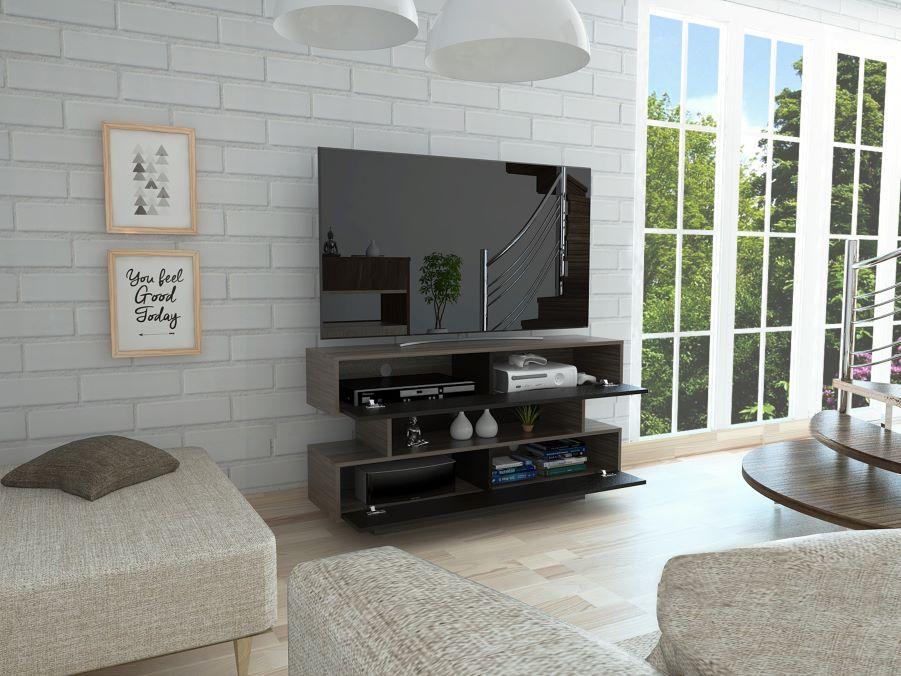 Mesa Para Tv Arvexa Avellana Y Wengue Para Televisor De 50"