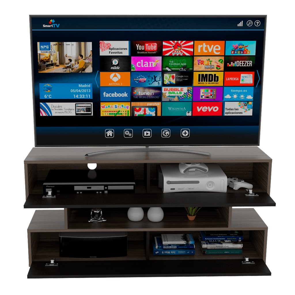 Mesa Para Tv Arvexa Avellana Y Wengue Para Televisor De 50"