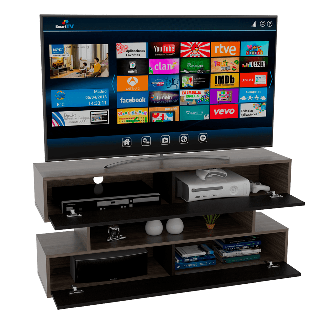 Mesa Para Tv Arvexa Avellana Y Wengue Para Televisor De 50"