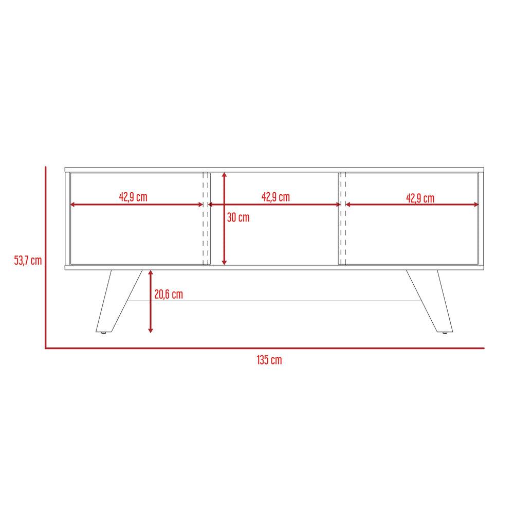 Mesa Para Tv Zunari Castaño Y Blanco Para Tv De 55"
