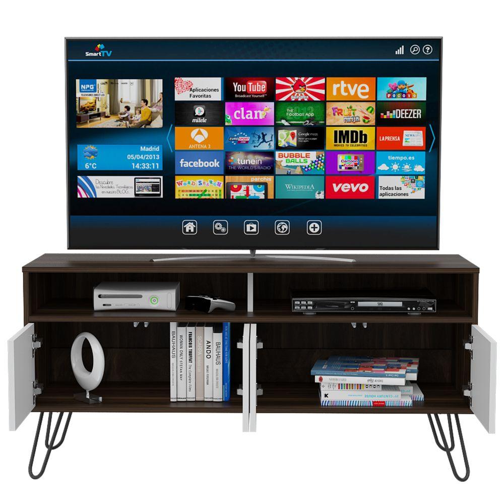 Rack Tv Para Tv De 55'' Vassel Habano Blanco