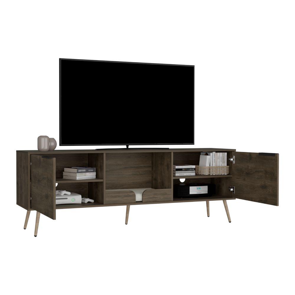 Mesa Para Tv Nuvah, Nogal Para Tv De 75"