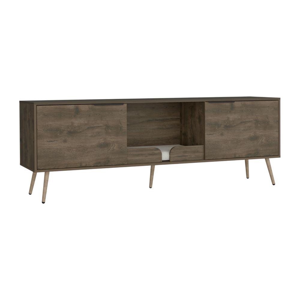 Mesa Para Tv Nuvah, Nogal Para Tv De 75"
