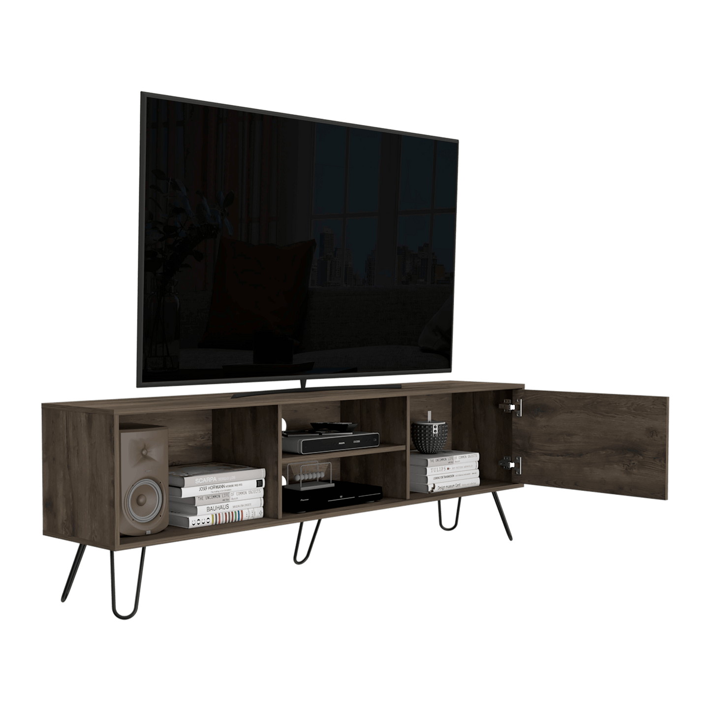 Mesa Para Tv Azunor Nogal Para Tv De 75"