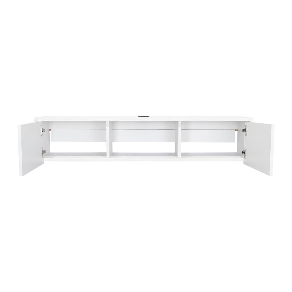 Mesa Para Tv Flotante Len Blanco