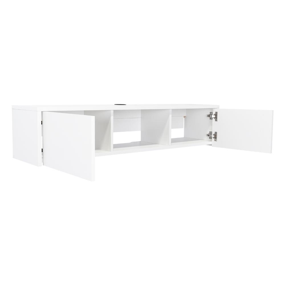 Mesa Para Tv Flotante Len Blanco