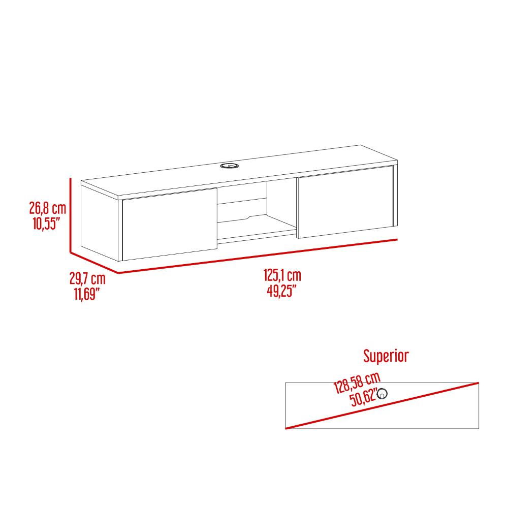 Mesa Para Tv Flotante Len Blanco