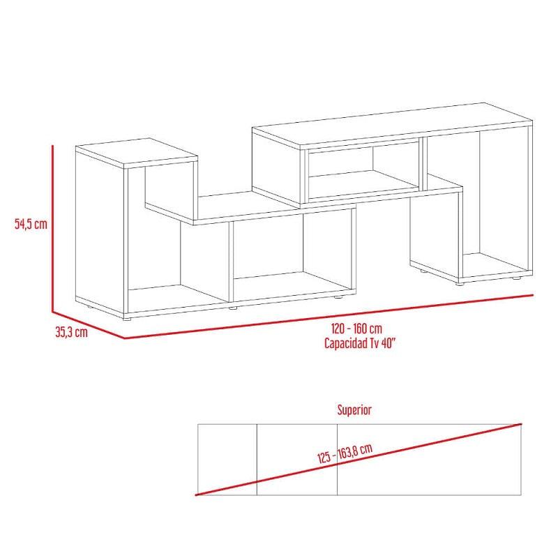 Rack Extensible Zambrano Rovere + Blanco
