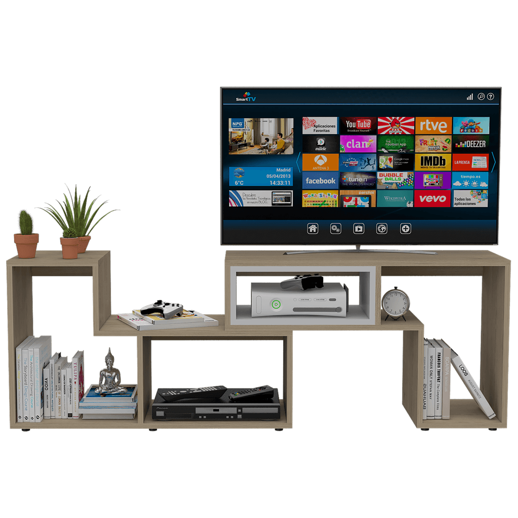 Rack Extensible Zambrano Rovere + Blanco