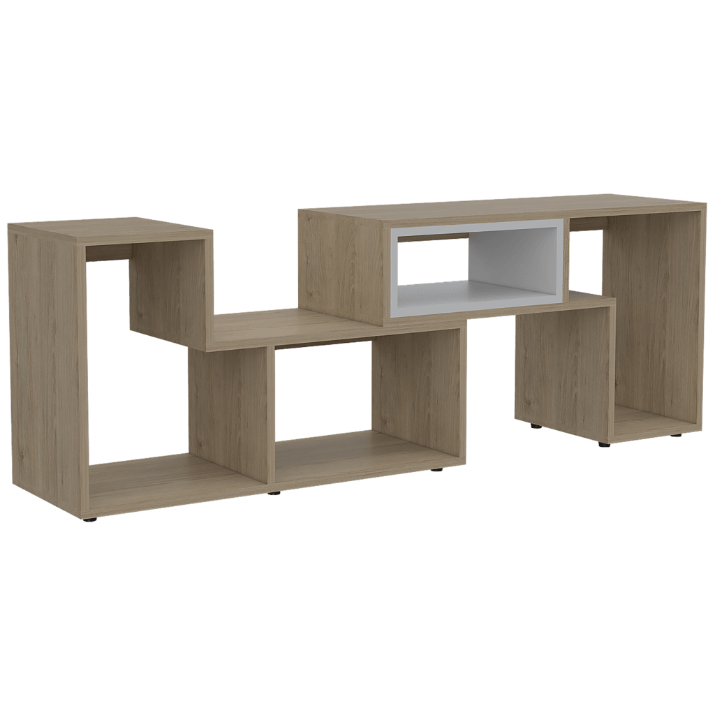 Rack Extensible Zambrano Rovere + Blanco