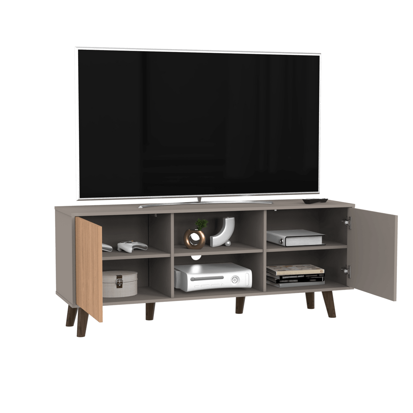 Rack Para Tv Arisia Taupe Lenno Para Tv De 65''