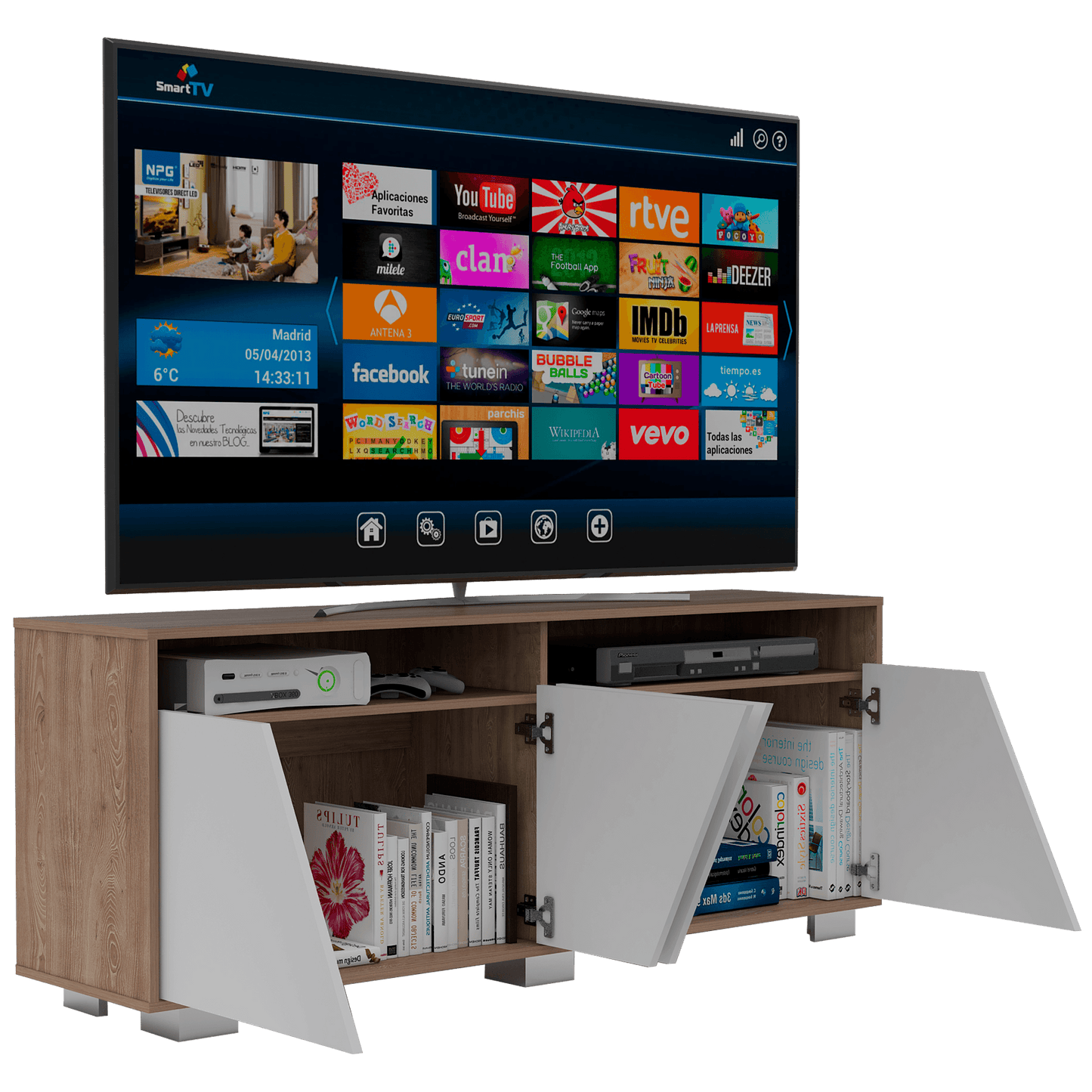 Rack Para Tv Fenari Miel + Blanco