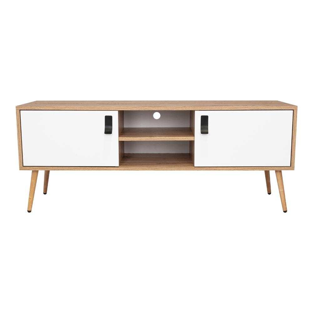 Mesa Para Tv Tiempo Blanco Y Macadamia Para Tv De 50"