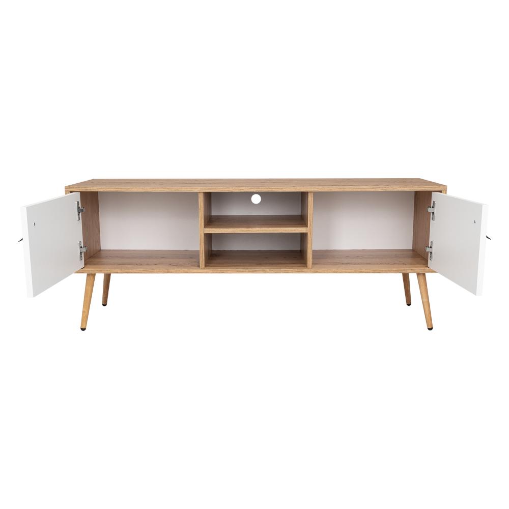 Mesa Para Tv Tiempo Blanco Y Macadamia Para Tv De 50"