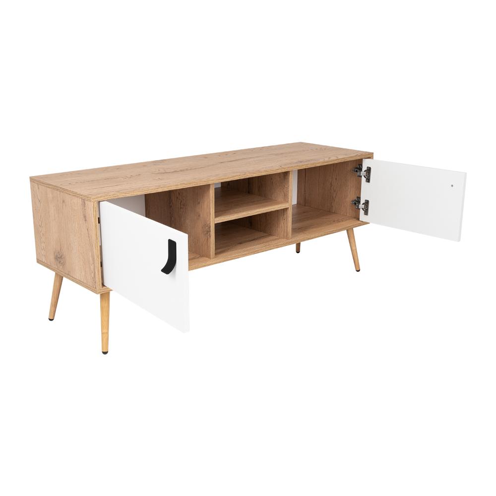 Mesa Para Tv Tiempo Blanco Y Macadamia Para Tv De 50"