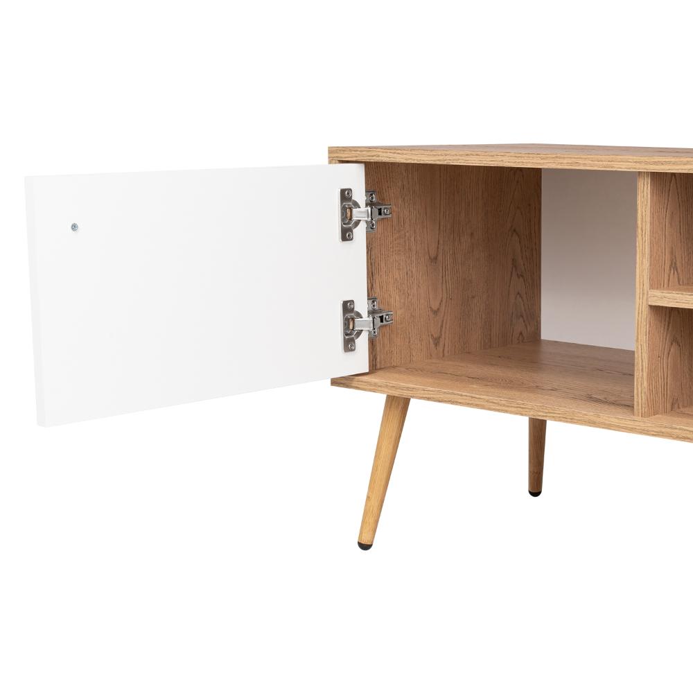 Mesa Para Tv Tiempo Blanco Y Macadamia Para Tv De 50"