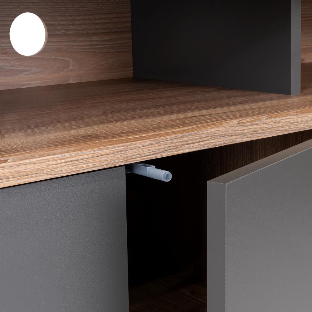 Mesa Para Tv Vamira Miel Y Plomo Para Televisor De 55"