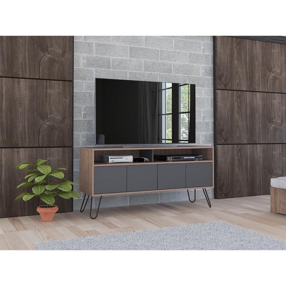 Mesa Para Tv Vamira Miel Y Plomo Para Televisor De 55"