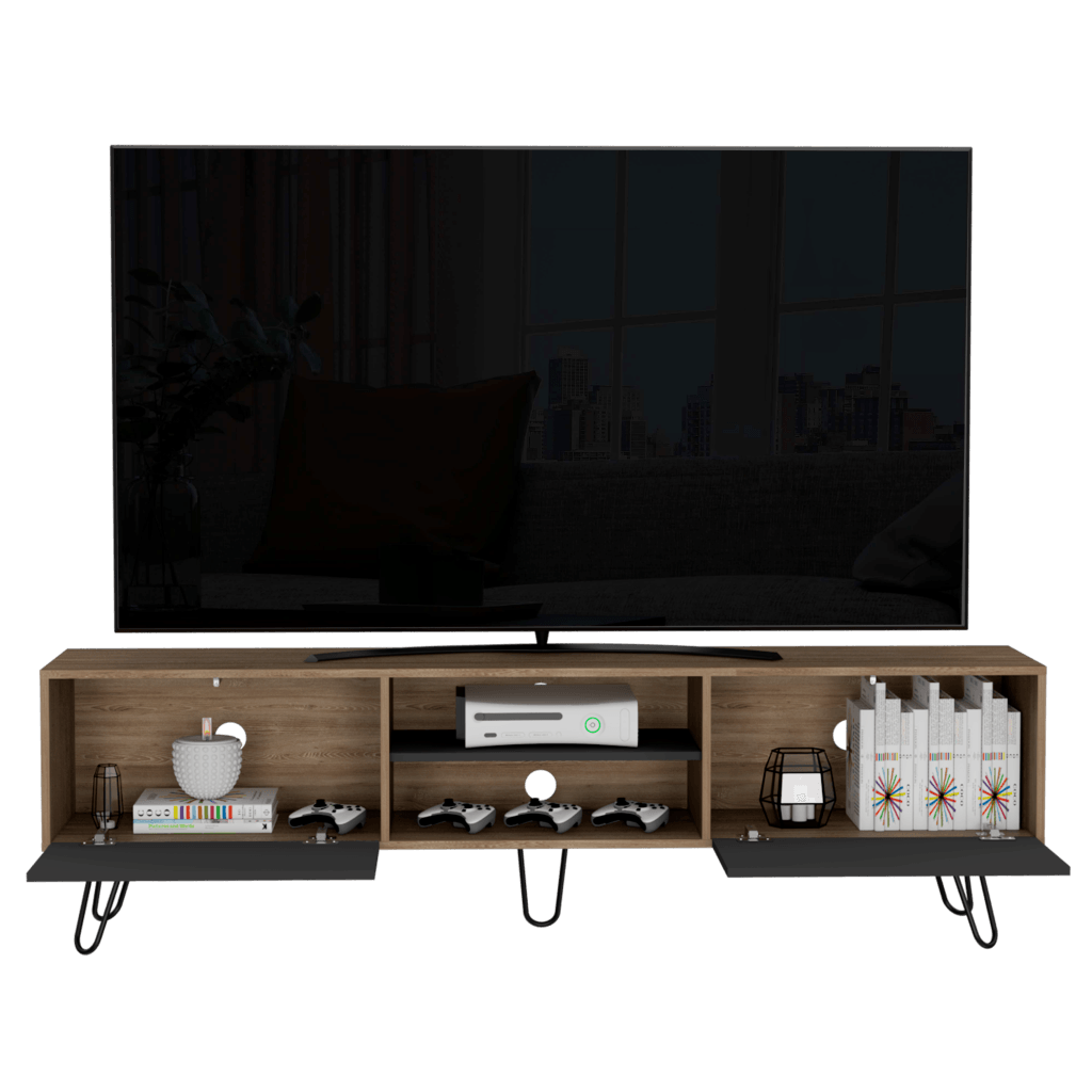Rack Para Tv Vamira Miel Y Plomo