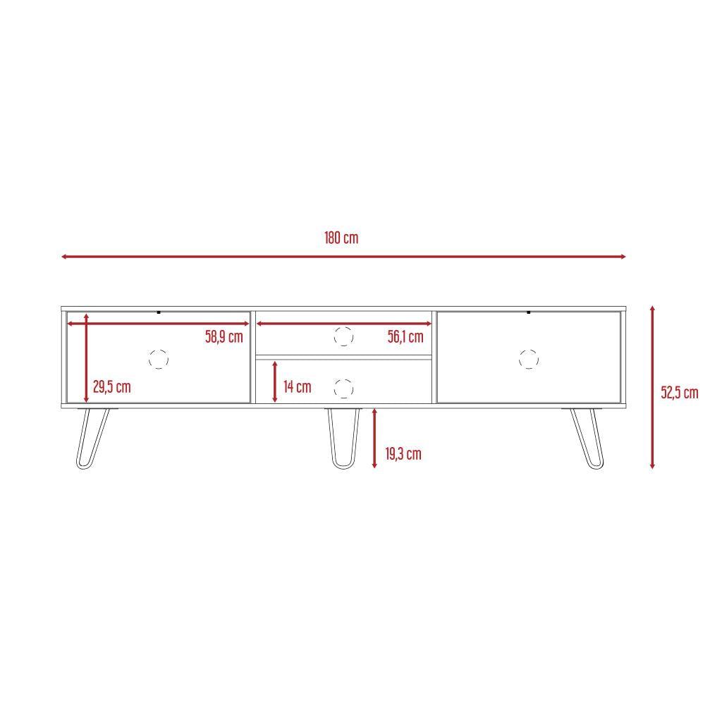 Rack Para Tv Vamira Miel Y Plomo