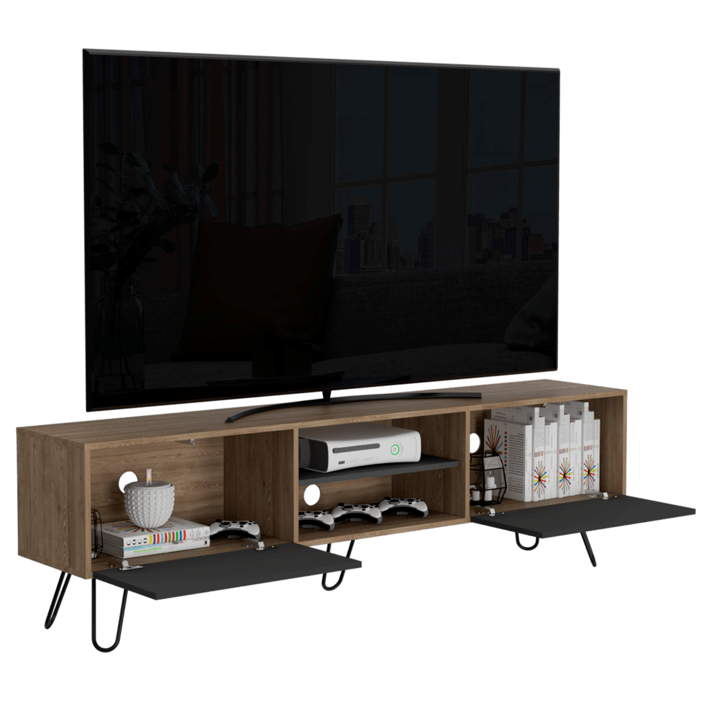 Rack Para Tv Vamira Miel Y Plomo