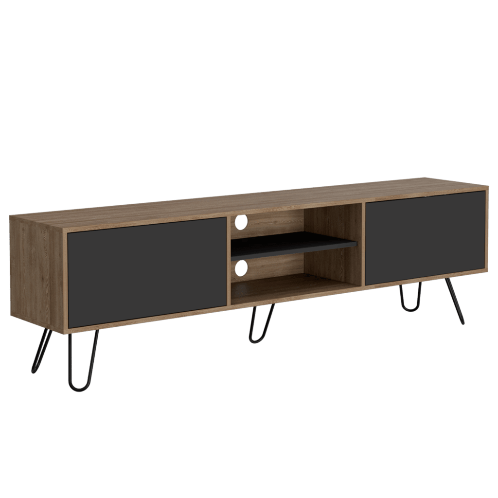 Rack Para Tv Vamira Miel Y Plomo