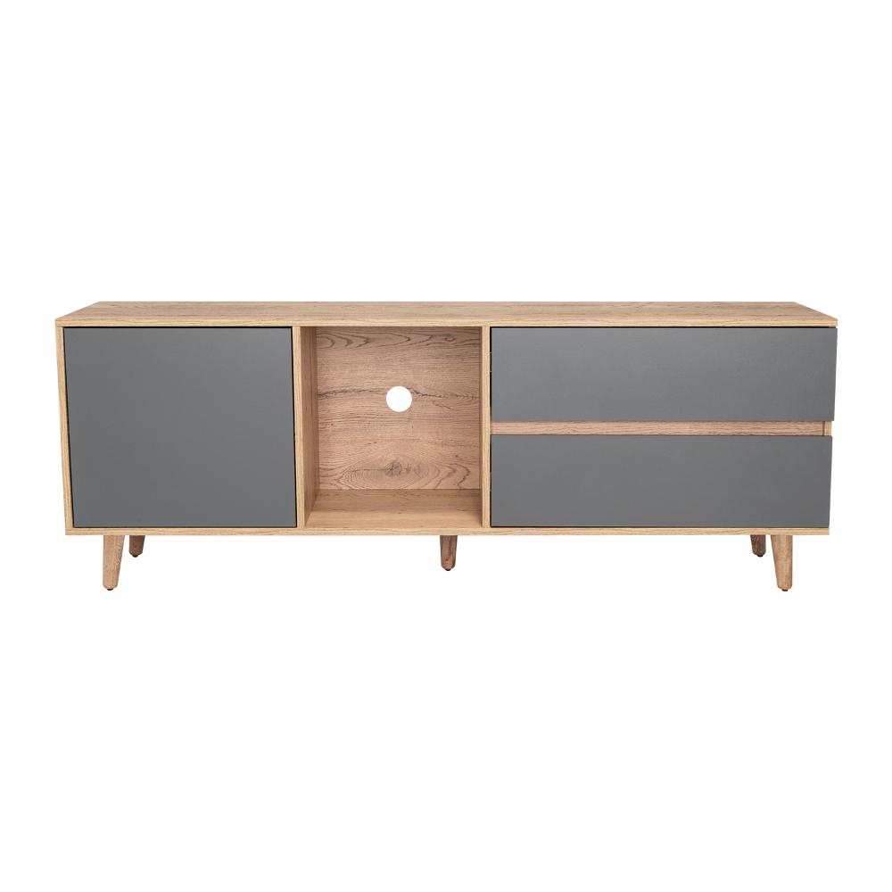 Rack Para Tv Jureli Macadamia Y Plomo Para Tv De 65''