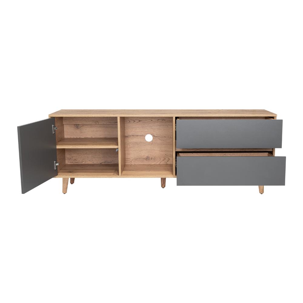 Rack Para Tv Jureli Macadamia Y Plomo Para Tv De 65''