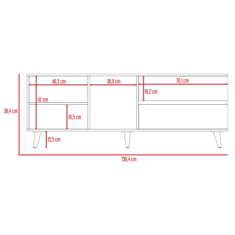Rack Para Tv Jureli Macadamia Y Plomo Para Tv De 65''
