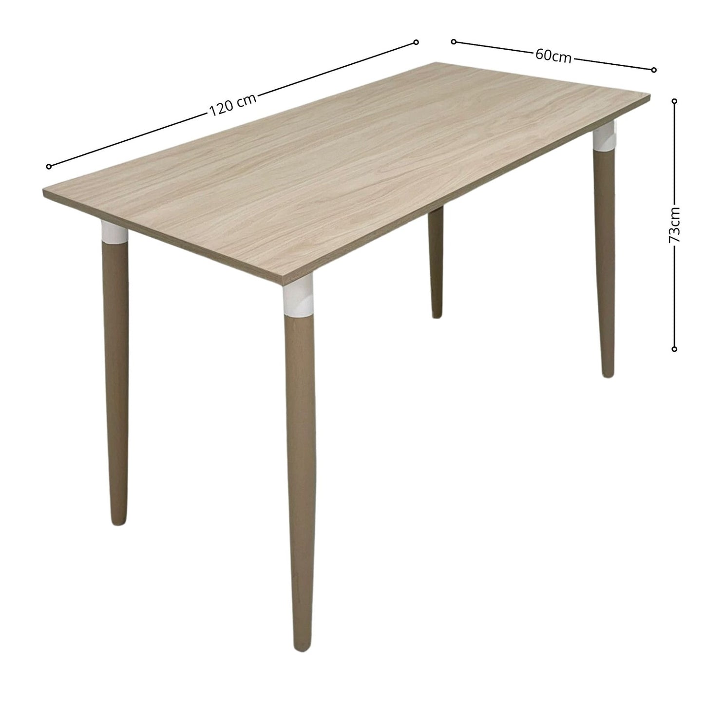 Juego de Comedor Robledo Premium habano con 4 Sillas Eames amarillas