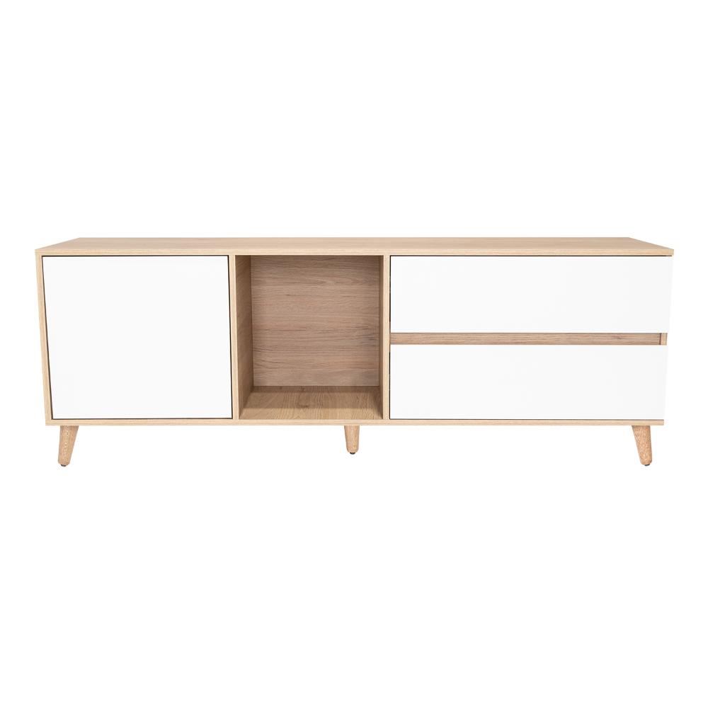 Mesa Para Tv Topacio Rovere Y Blanco Para Televisor De Hasta 60 Pulgadas