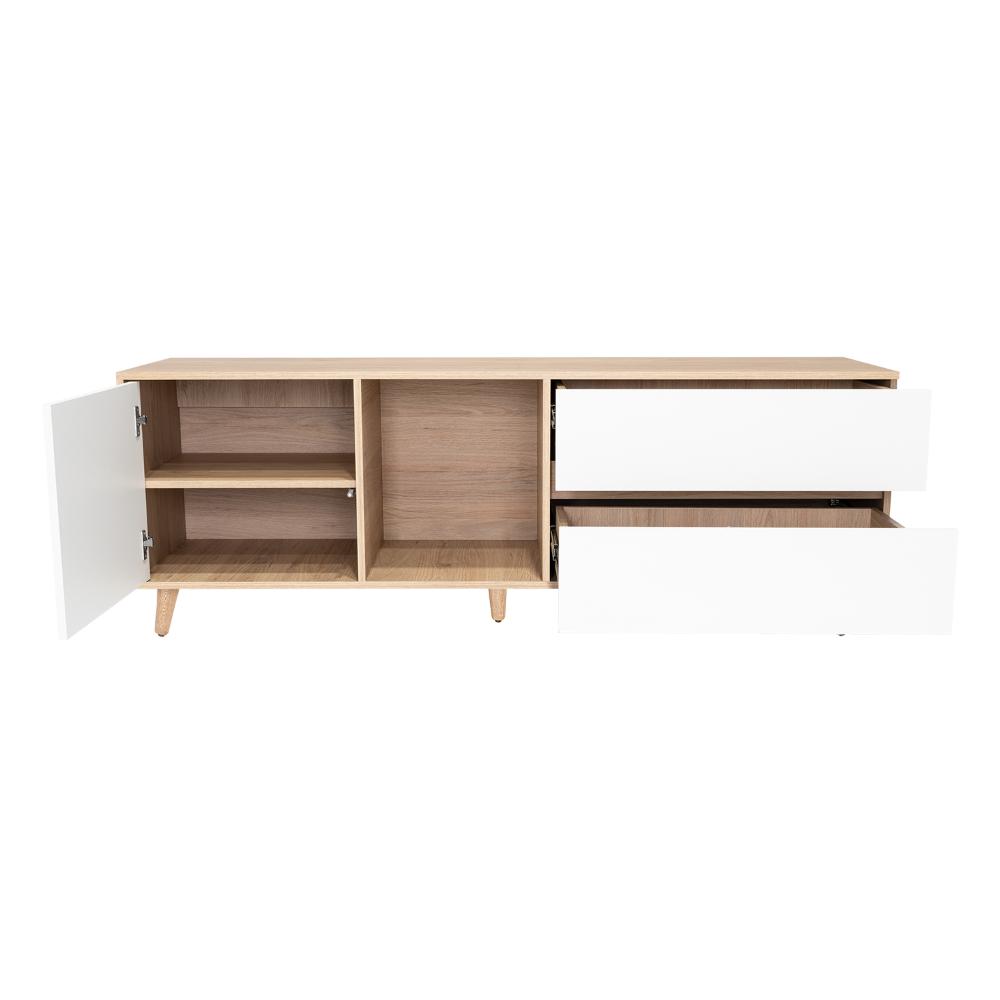Mesa Para Tv Topacio Rovere Y Blanco Para Televisor De Hasta 60 Pulgadas